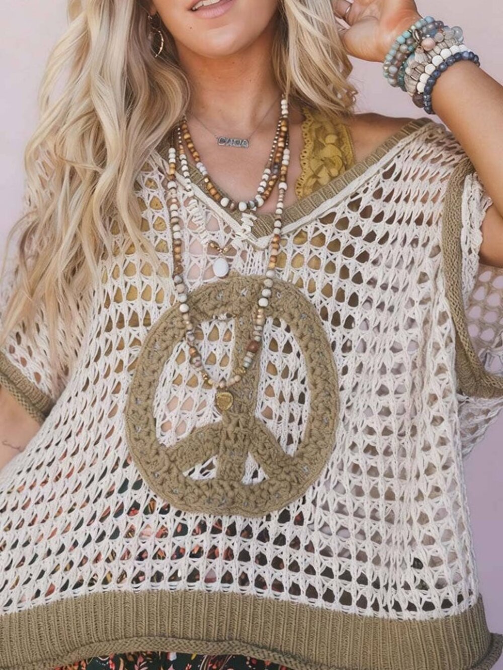 Peace Symbol Knit Sweater